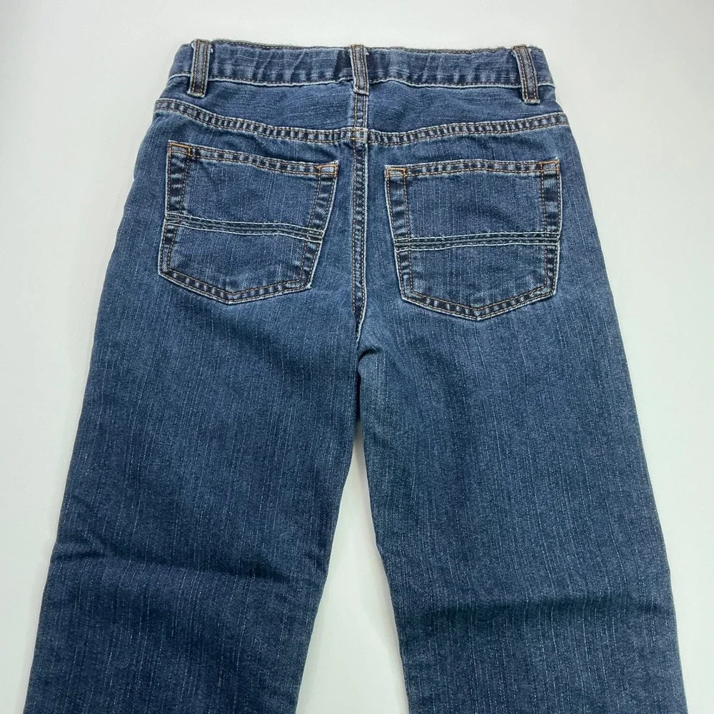 Childrens Place Blue Straight Leg Jeans Kids Size 8 Adjustable Waist Denim